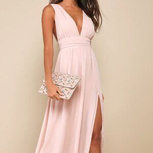 Lulus Heavenly Hues Blush Maxi Dress - XXS